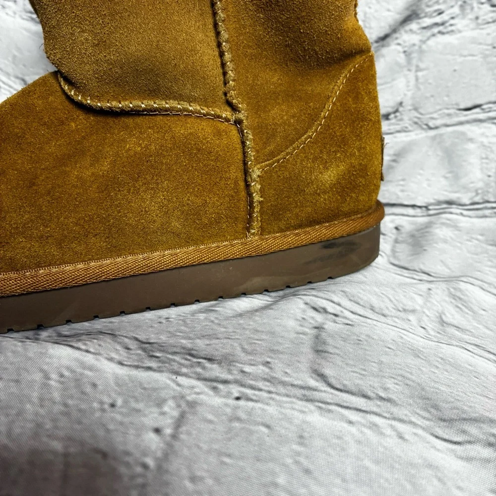 Koolaburra by UGG Koola Boots Girls Sz 4 Short Above Ankle Warm Suede Tan‎ Brown